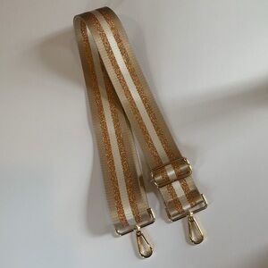 Kedzie 24 Karat Tan Metallic Striped Replacement Crossbody Bag Strap Adjustable